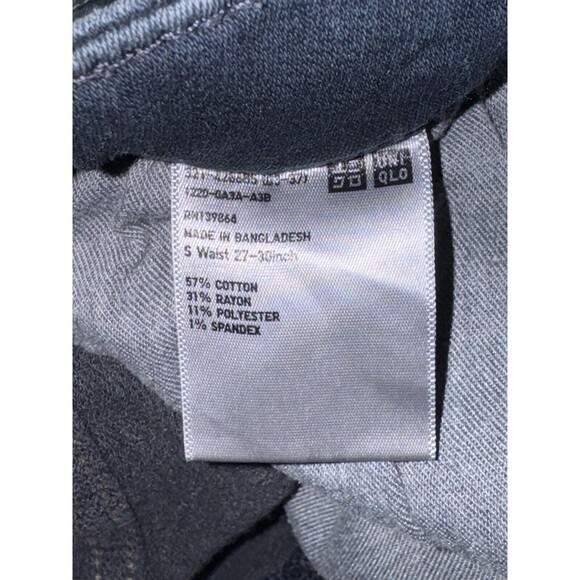 Uniqlo Womens Jeans Waist Size 27-30 Straight Leg Denim Dark Drawstring Mid Rise - Picture 6 of 11